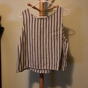 Dip Sleeveless Striped Top